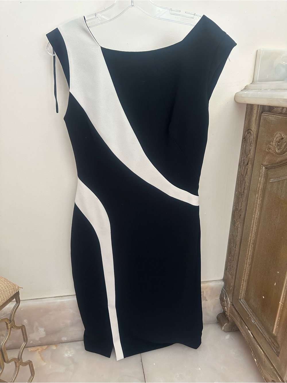 Rachel Roy Black & White Colorblock Sheath Dress Size 6 Pristine